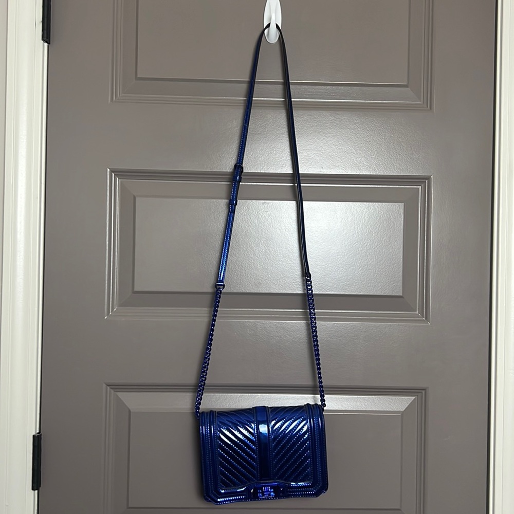 Rebecca Minkoff blue metallic crossbody